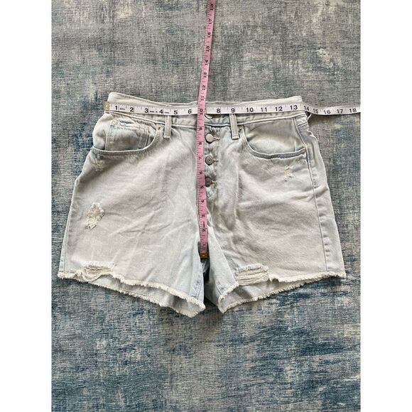 Old Navy Light Wash High Rise Button Fly Distressed Cut Off Shorts Girls 16 - Picture 7 of 7